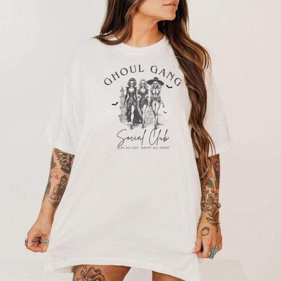 Tops - Ghoul Gang Social Club Shirt, Halloween Girly Shirt